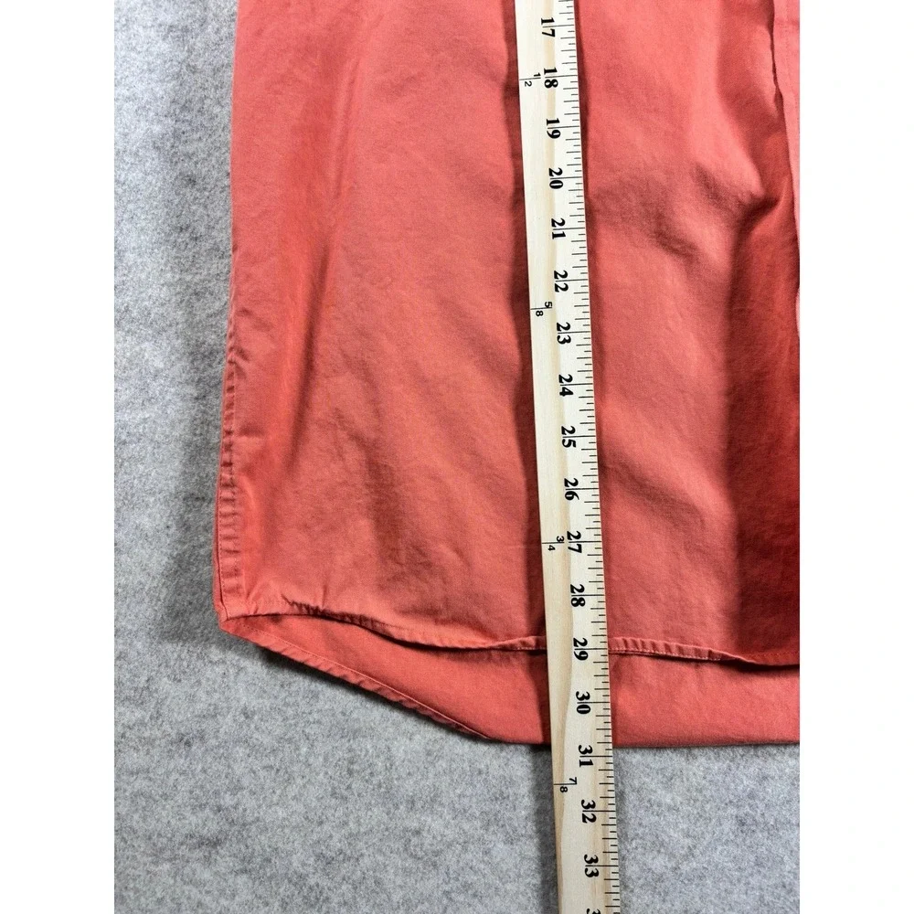 Vintage Duck Head Mens Long Sleeve Button Down Shirt Coral Orange Cotton Large